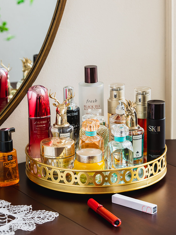Light luxury mirror brass rota - High Luxury Skincare reseña y precio