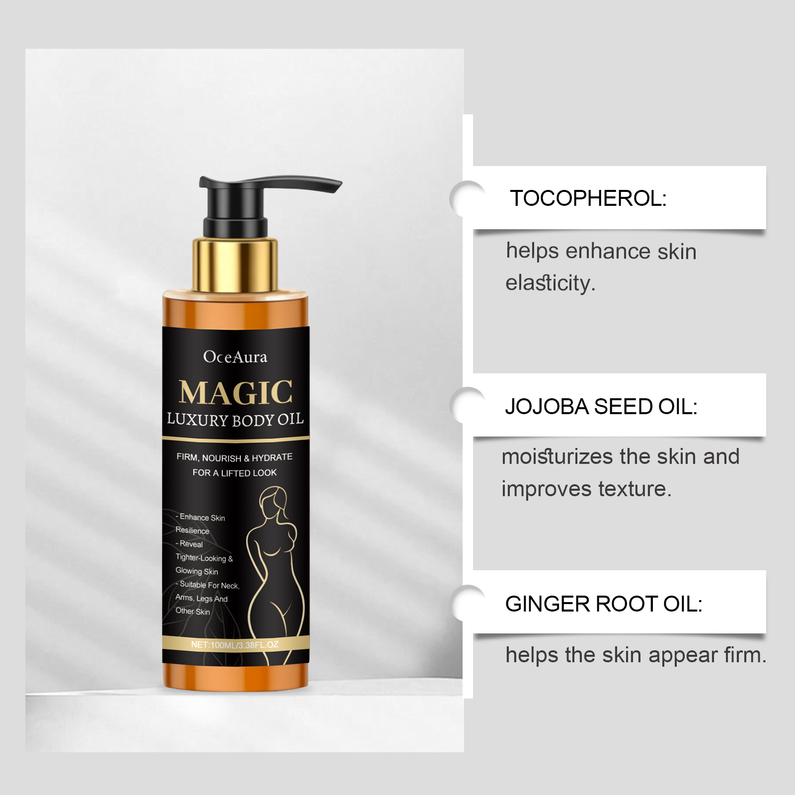 Luxury  Firming Body Oil Lifti - Luxury Glow Skincare reseña y precio